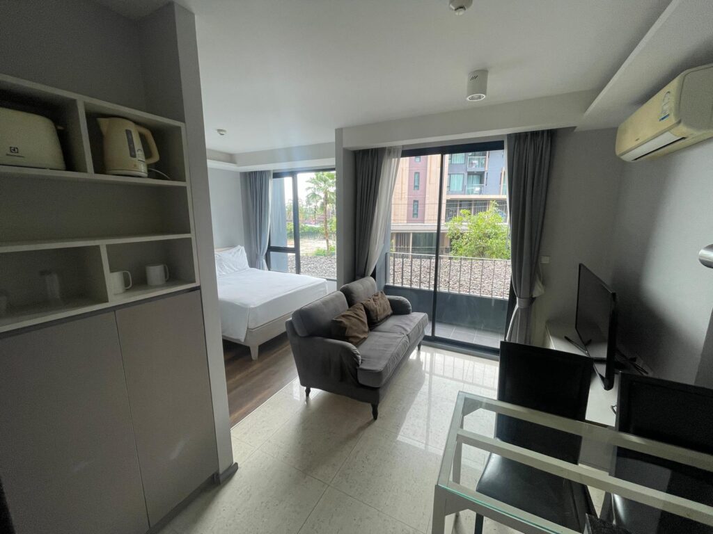 IMG-20250307-6Ave-321-8 Furnished studio condo for sale with bed and balcony, Surin Phuket